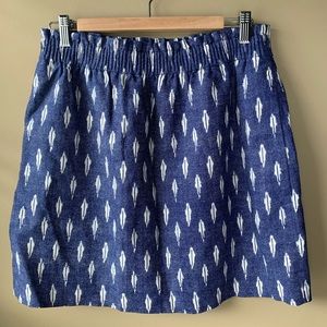 J Crew Linen Ikat Sidewalk skirt